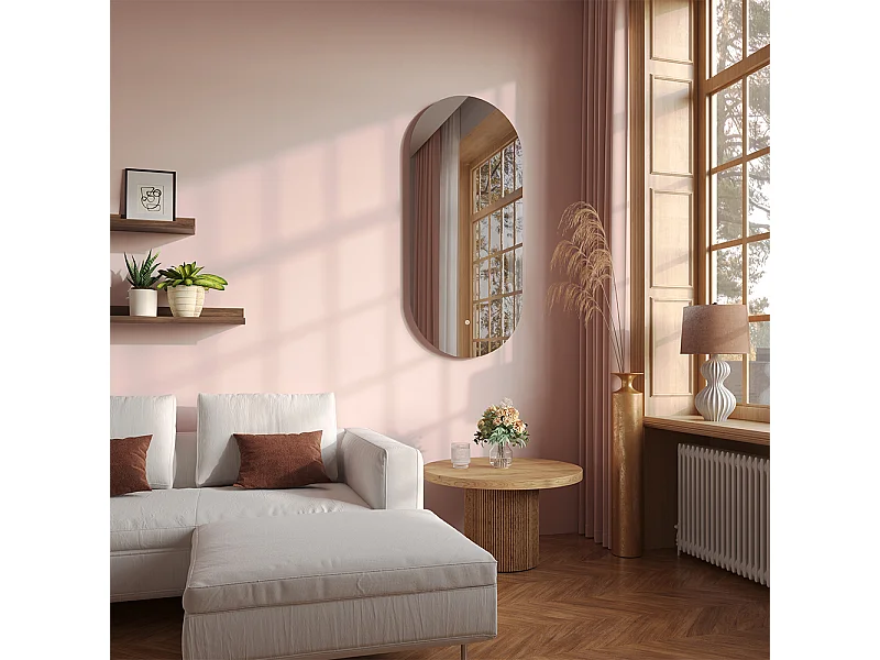 Miroir mural blanc 110x3x50