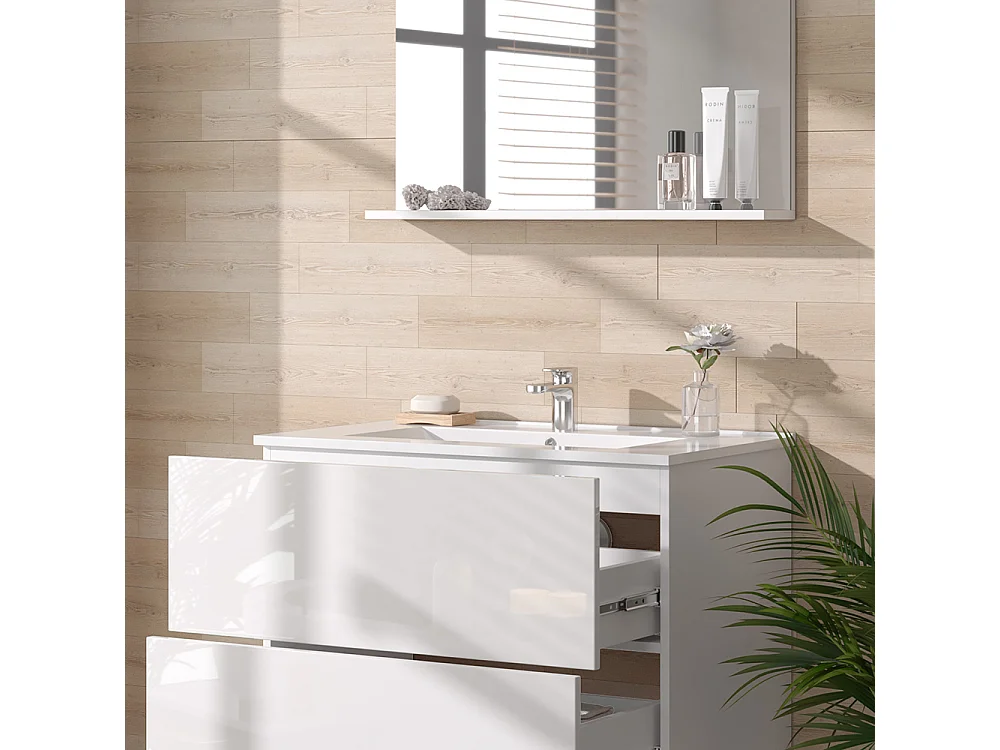 Conjunto de muebles de baño blanco 80x46x59.3 izan