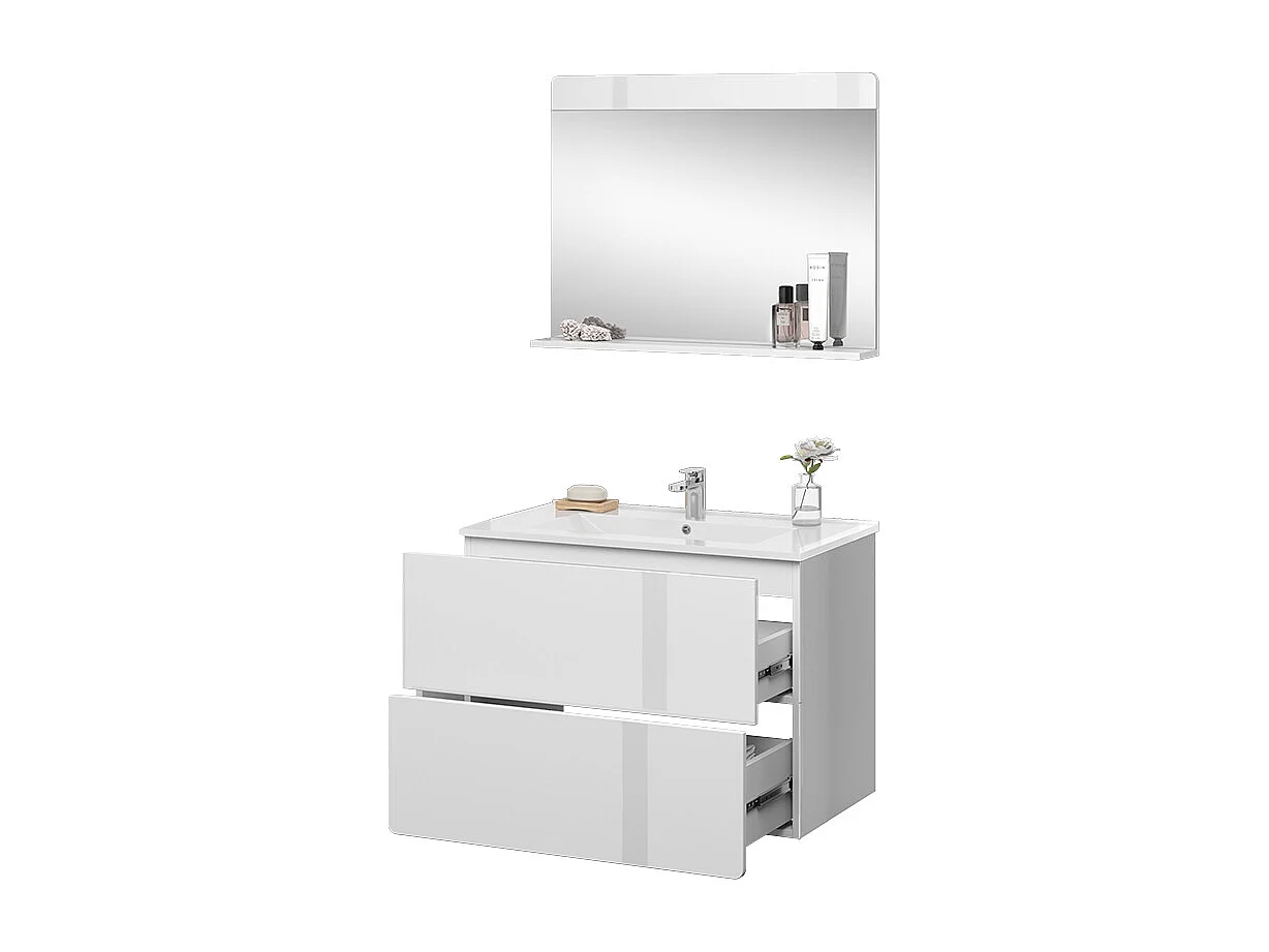 Conjunto de muebles de baño blanco 80x46x59.3 izan