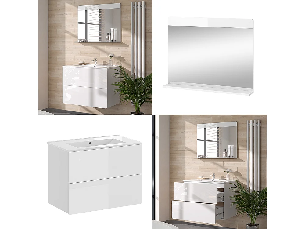Conjunto de muebles de baño blanco 80x46x59.3 izan