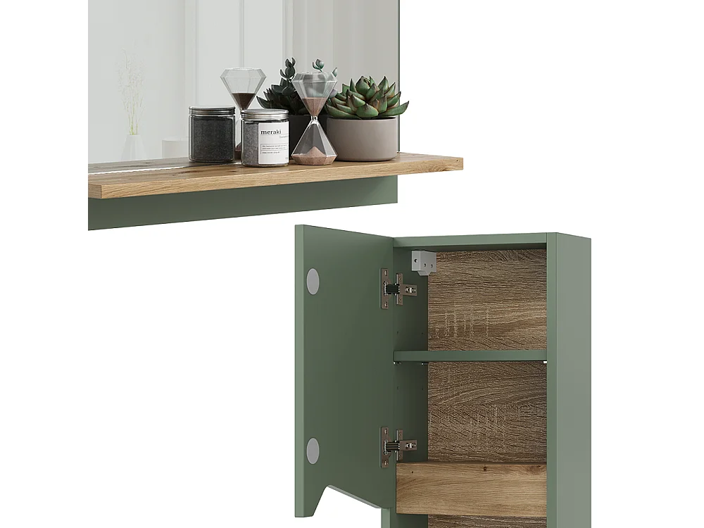 Ensemble de meubles de salle de bains vert/artisan 60x35x57 marelle