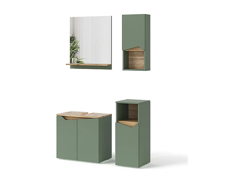 Badkamermeubelset groen/kunstzinnig 60x35x57 marelle