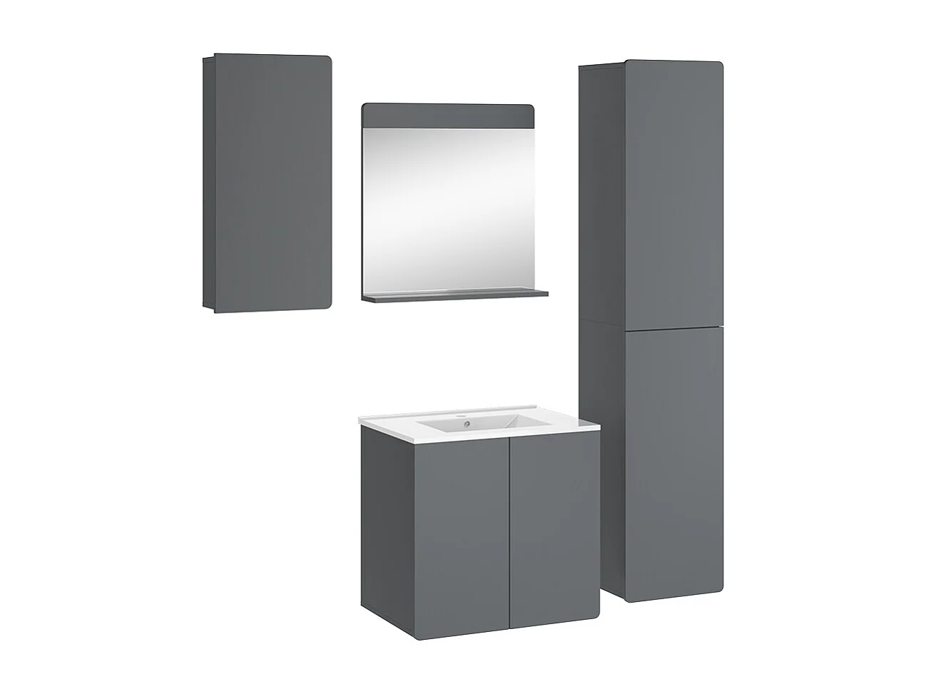 Set mobili bagno grigio 61.8x44.8x57.8 izan