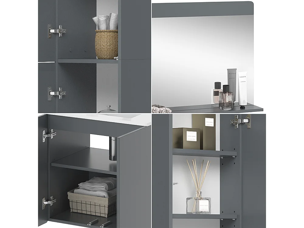 Set mobili bagno grigio 61.8x44.8x57.8 izan