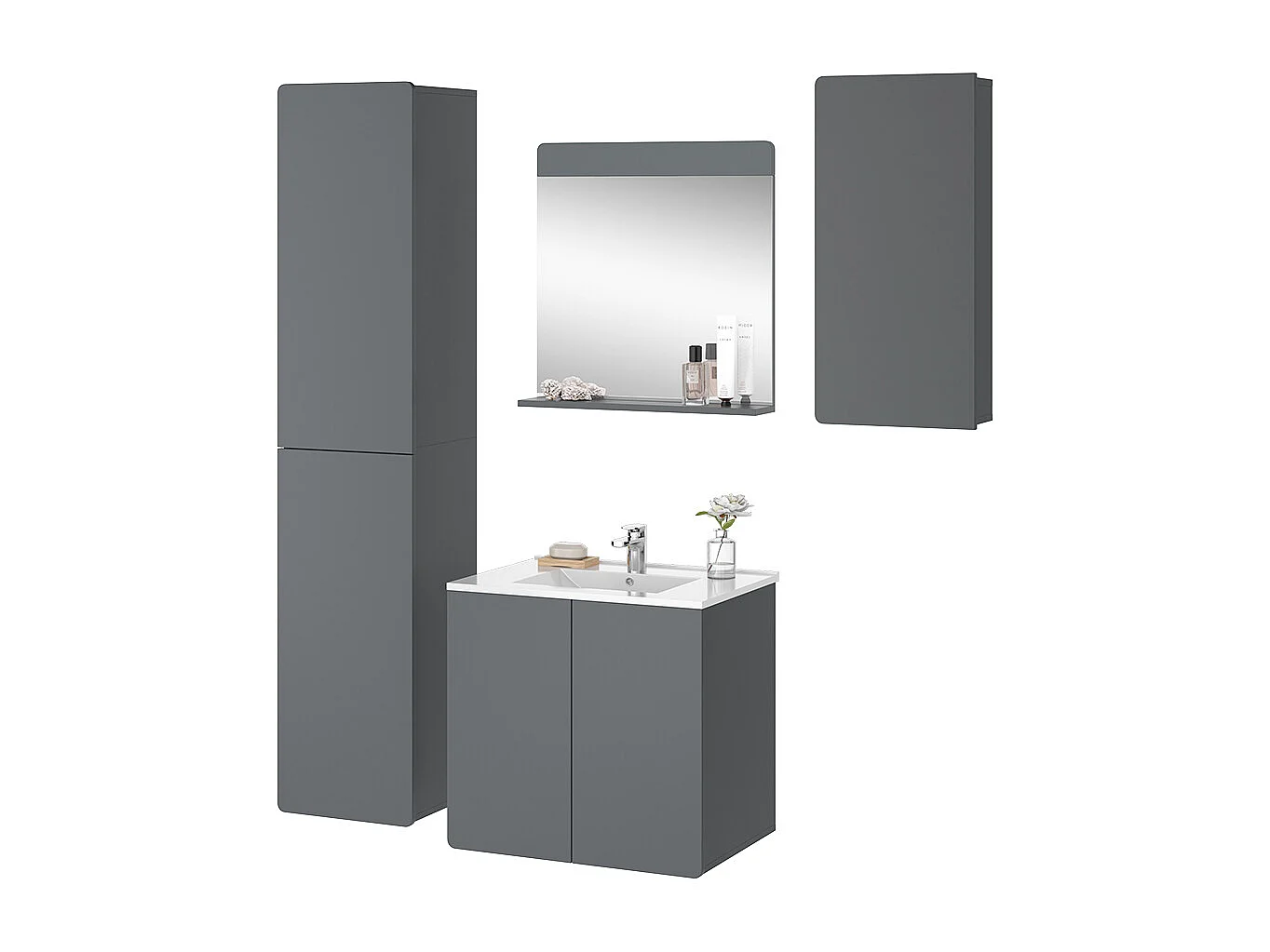 Meubles bain gris 61.8x44.8x57.8 izan