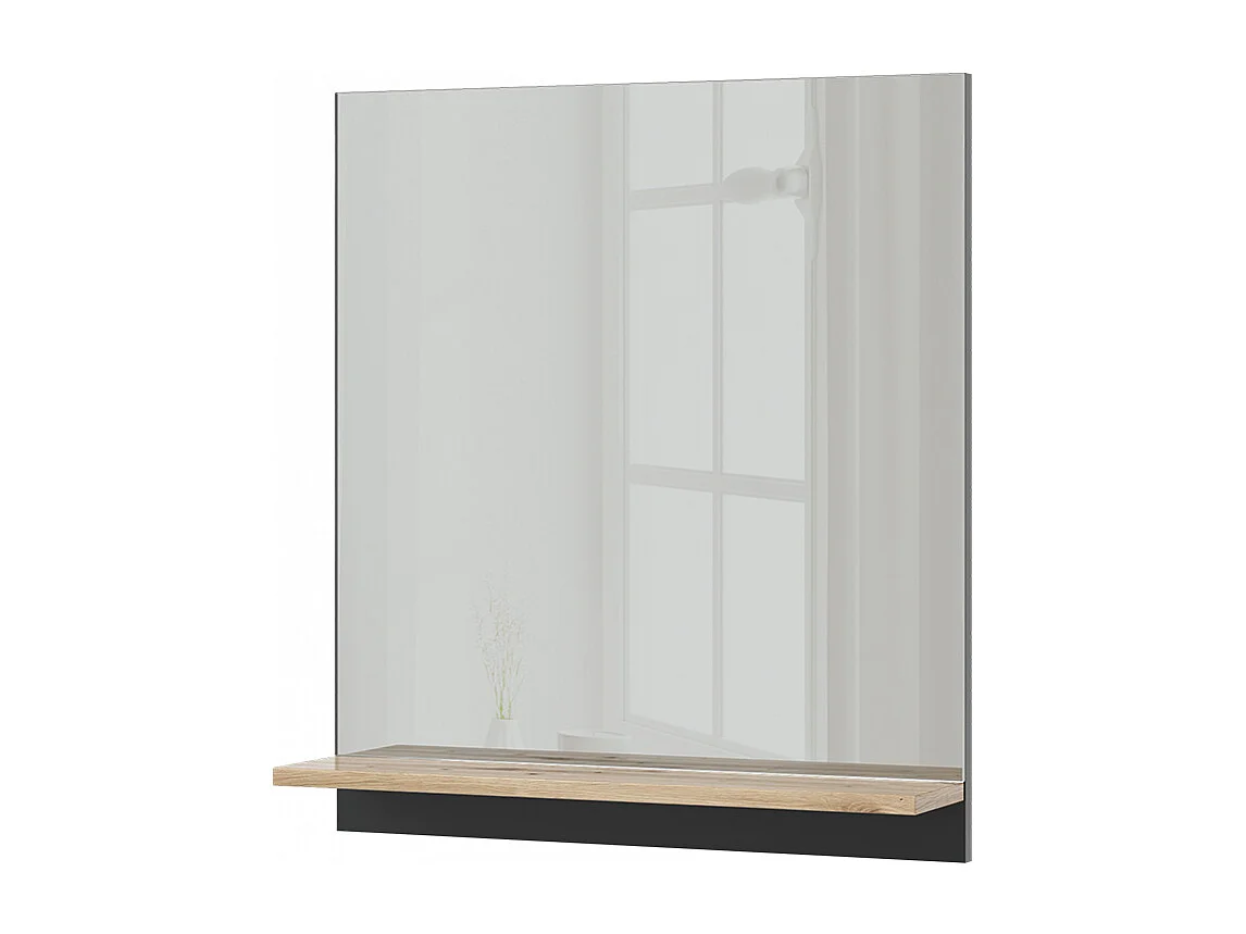 Specchio contenitore bagno antracite/artisan 60x14x67 marelle