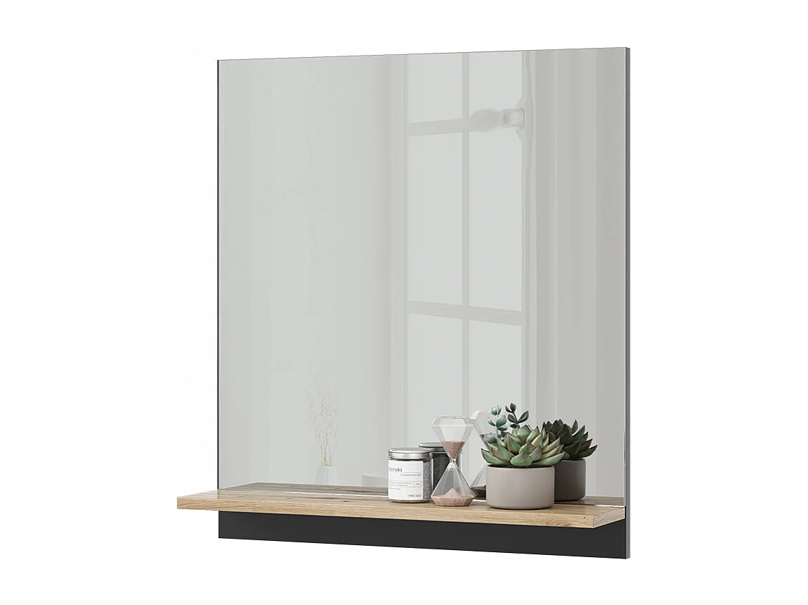 Armoire de toilette anthracite/artisan 60x14x67 marelle