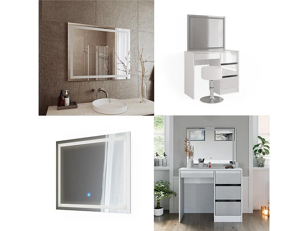 Lustro łazienkowe biały 3x80x65 viola