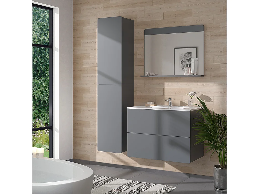 Set di mobili da bagno grigio 80x46x59.3 izan