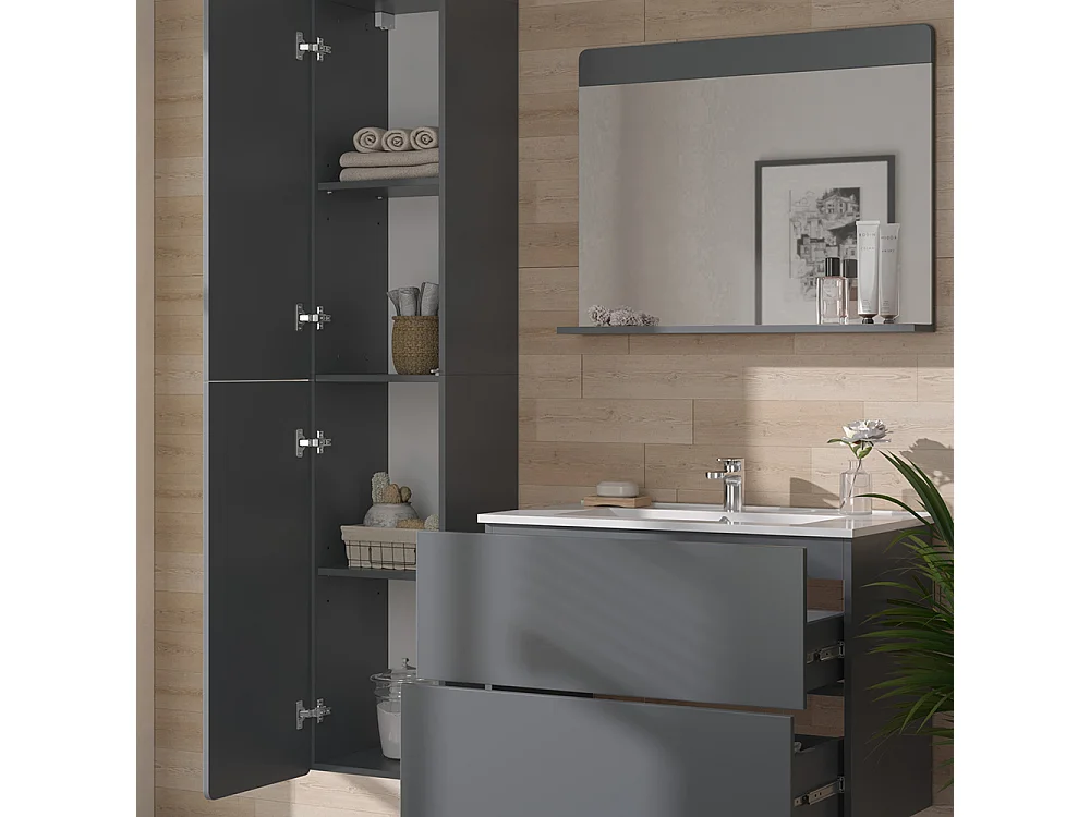 Set di mobili da bagno grigio 80x46x59.3 izan