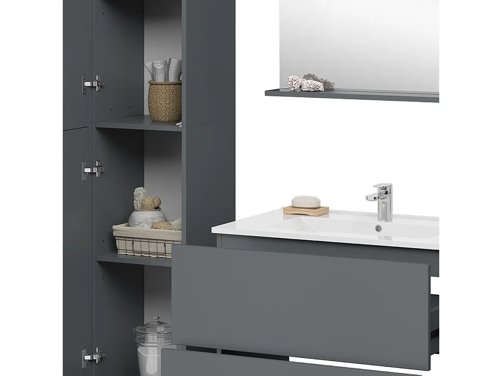 Meubles bain gris 80x46x59.3 izan