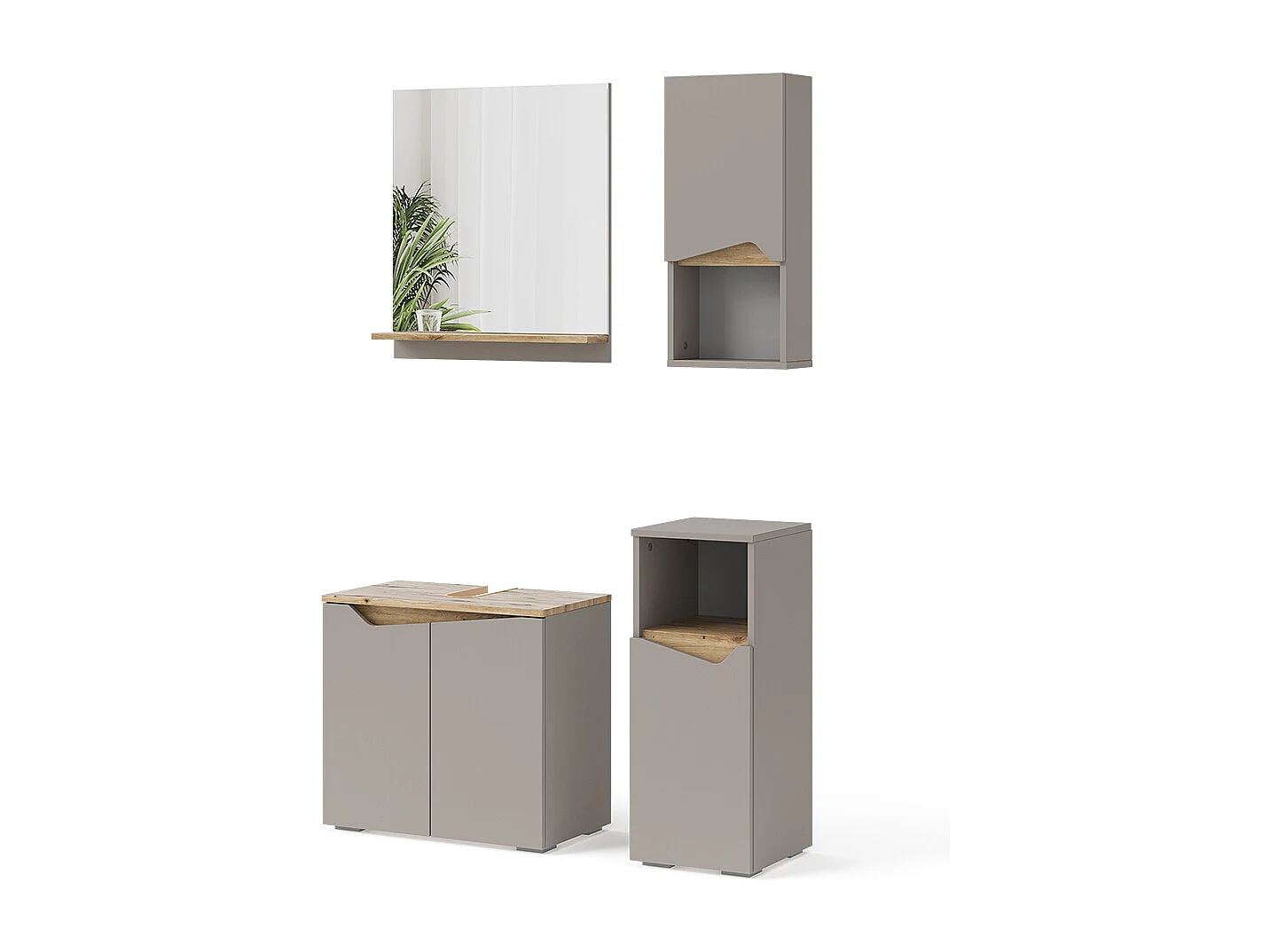 Meubles bain grège 60x35x57 marelle