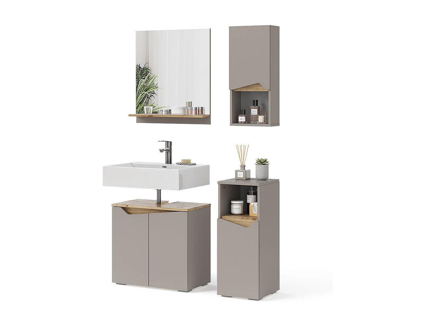 Meubles bain grège 60x35x57 marelle