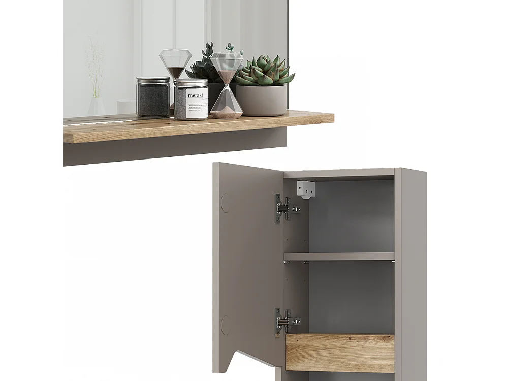 Meubles bain grège 60x35x57 marelle