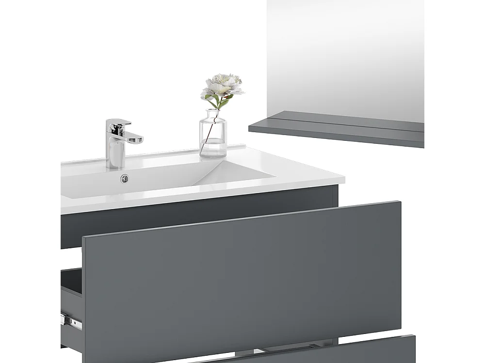 Meubles bain gris 80x46x59.3 izan