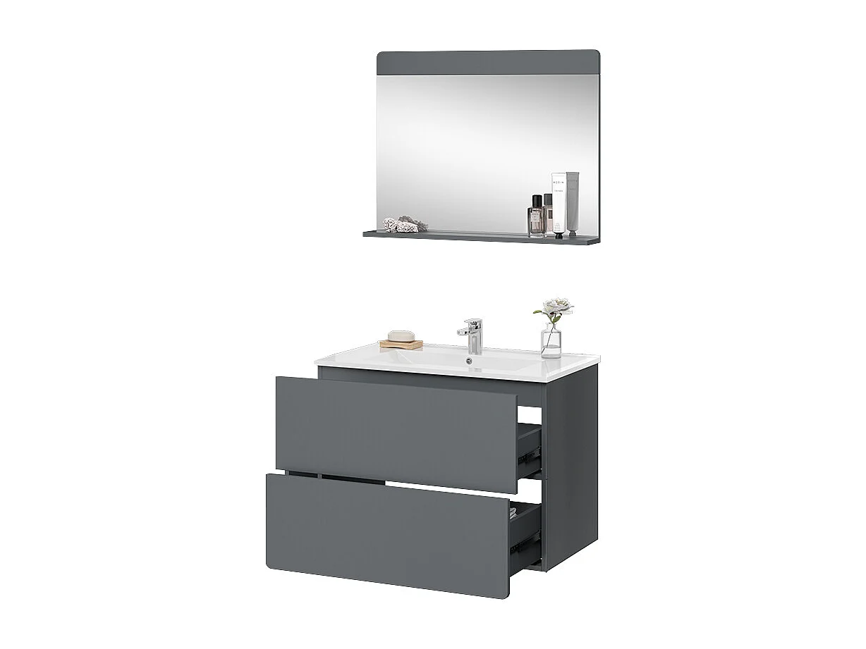 Meubles bain gris 80x46x59.3 izan