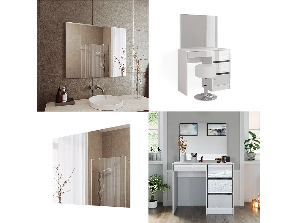 Lustro ścienne biały 2x80x65 viola