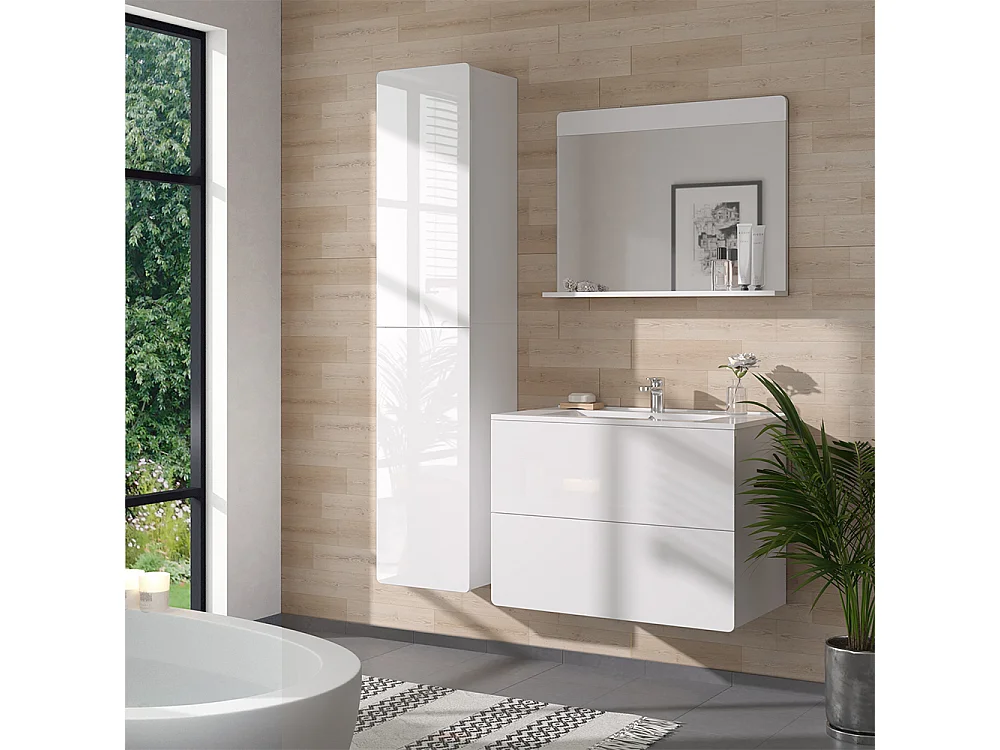 Badmöbel-Set weiß 80x46x59.3 izan