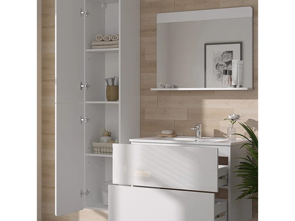 Badmöbel-Set weiß 80x46x59.3 izan