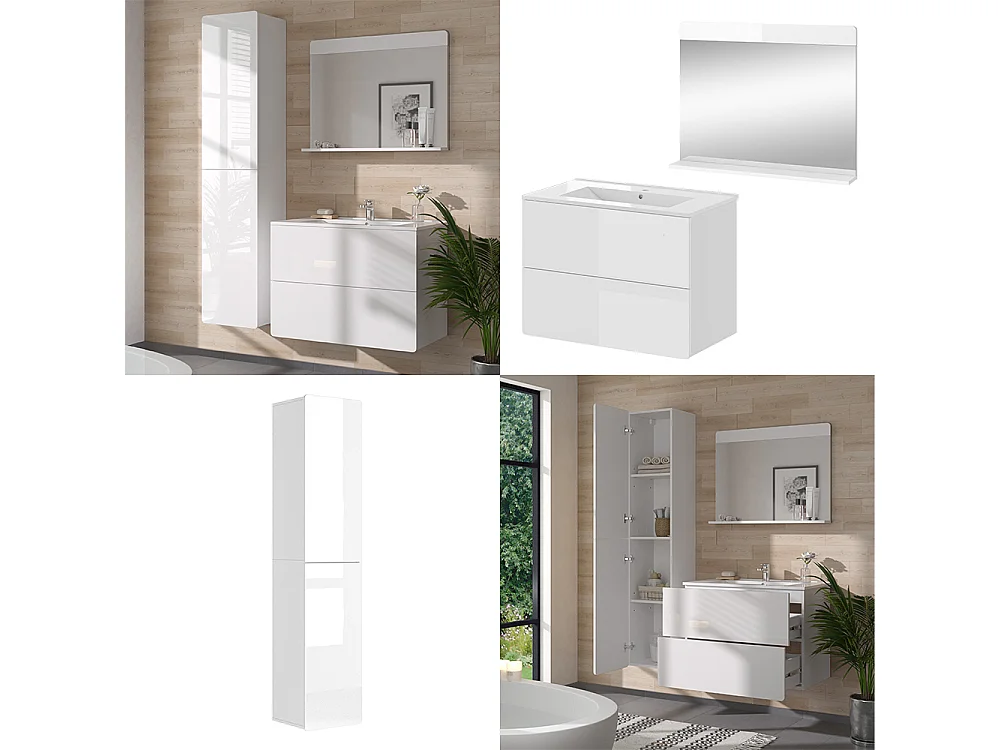 Meubles bain blanc 80x46x59.3 izan