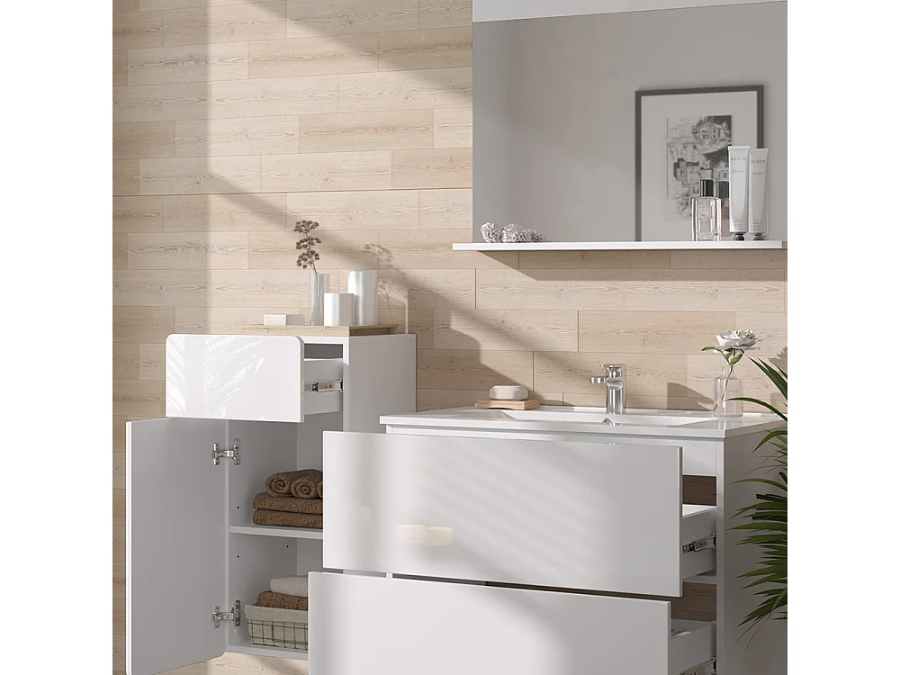 Badmöbel-Set weiß 80x46x59.3 izan