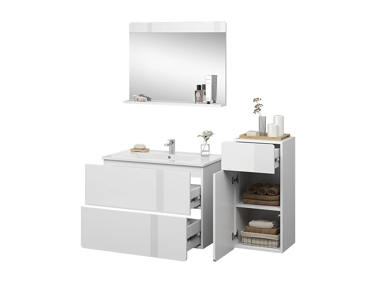 Badmöbel-Set weiß 80x46x59.3 izan