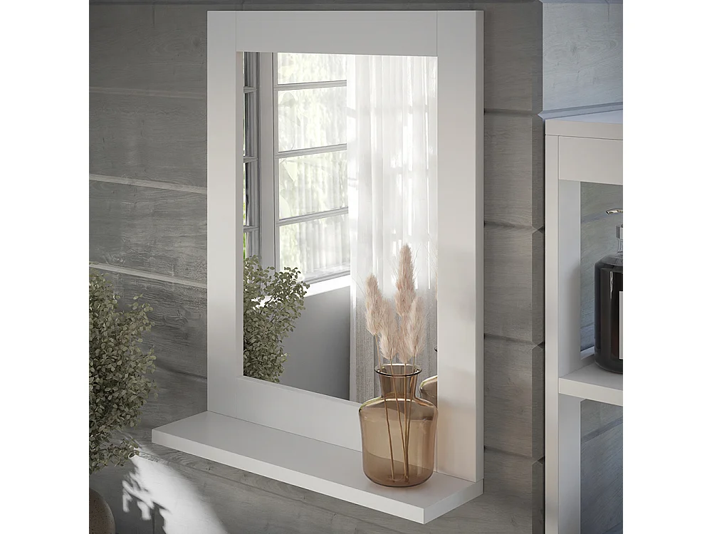 Miroir mural blanc 40x10x50 vilda