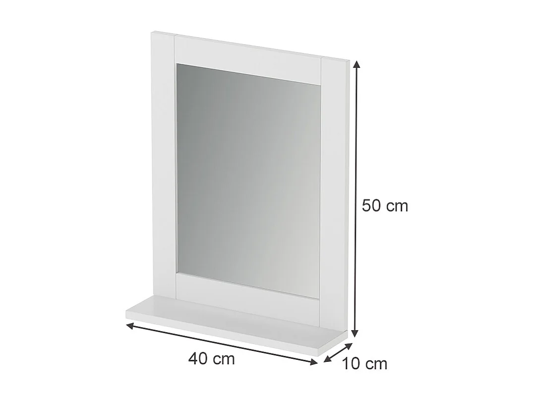 Badrumsspegel vit 40x10x50 vilda