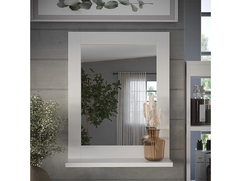 Badrumsspegel vit 40x10x50 vilda