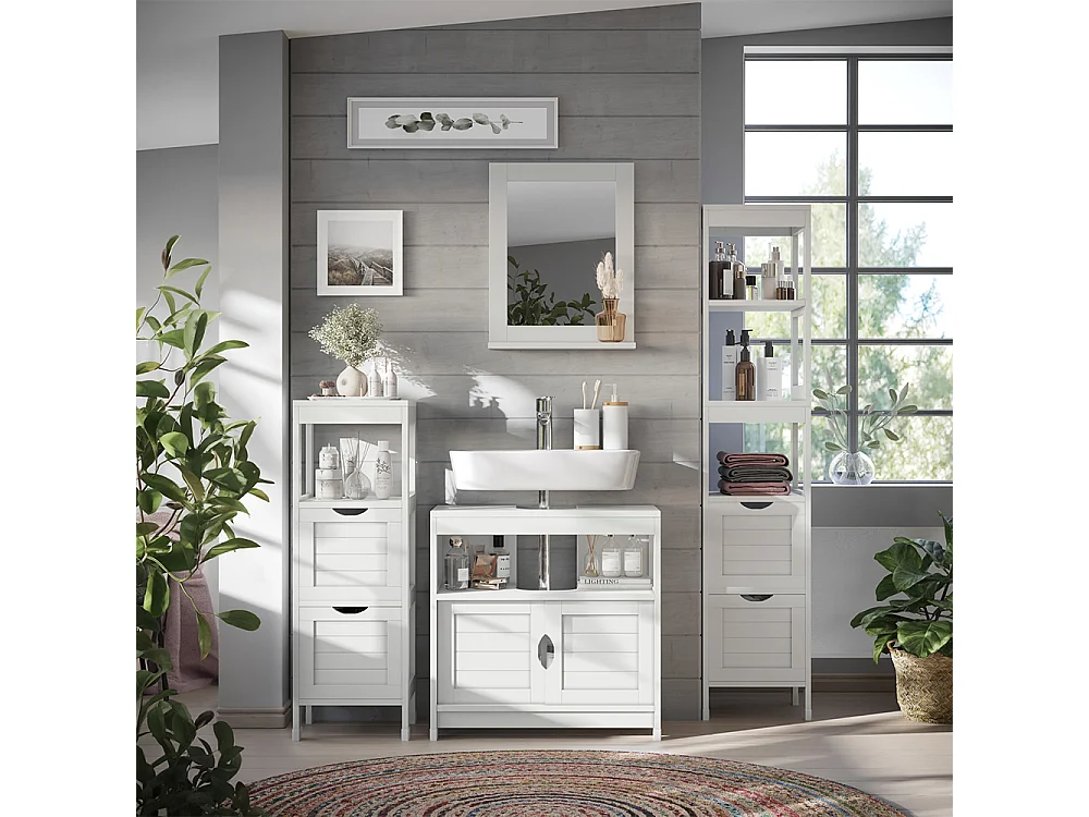 Badrumsspegel vit 40x10x50 vilda