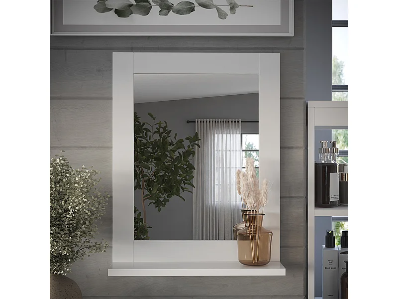 Miroir mural blanc 40x10x50 vilda