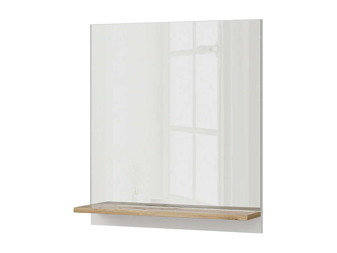 Szafka z lustrem w łazience biały/artystyczny 60x14x67 marelle