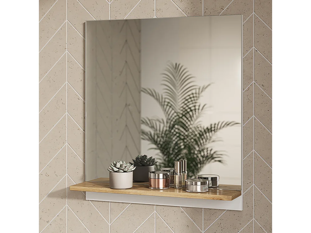 Armoire de toilette blanc/artisan 60x14x67 marelle