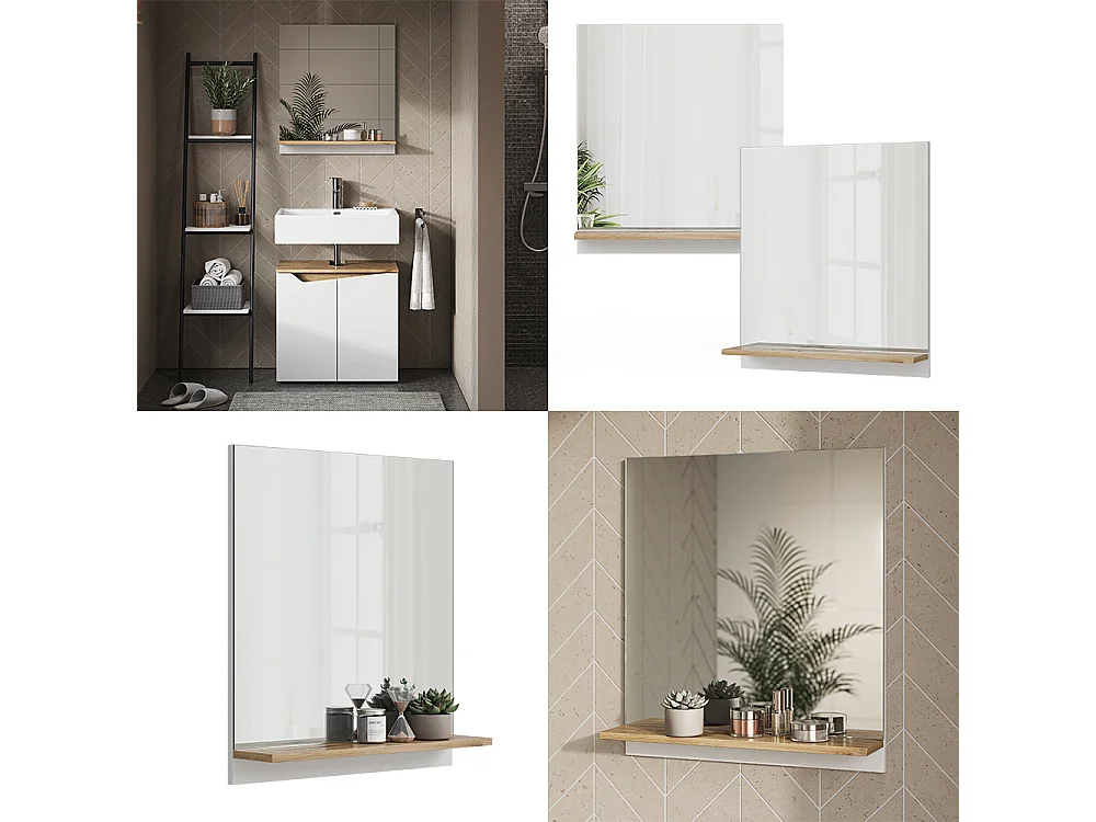 Armoire de toilette blanc/artisan 60x14x67 marelle