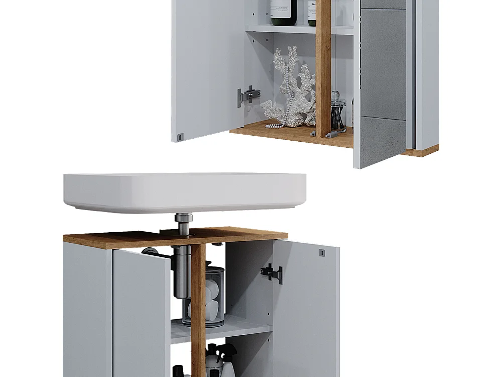 Set mobili bagno bianco/artisan 60x30x62 didi