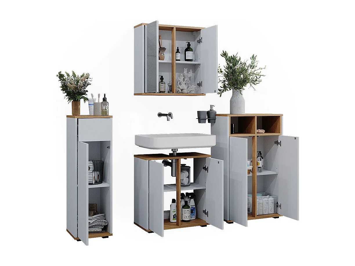 Set mobili bagno bianco/artisan 60x30x62 didi