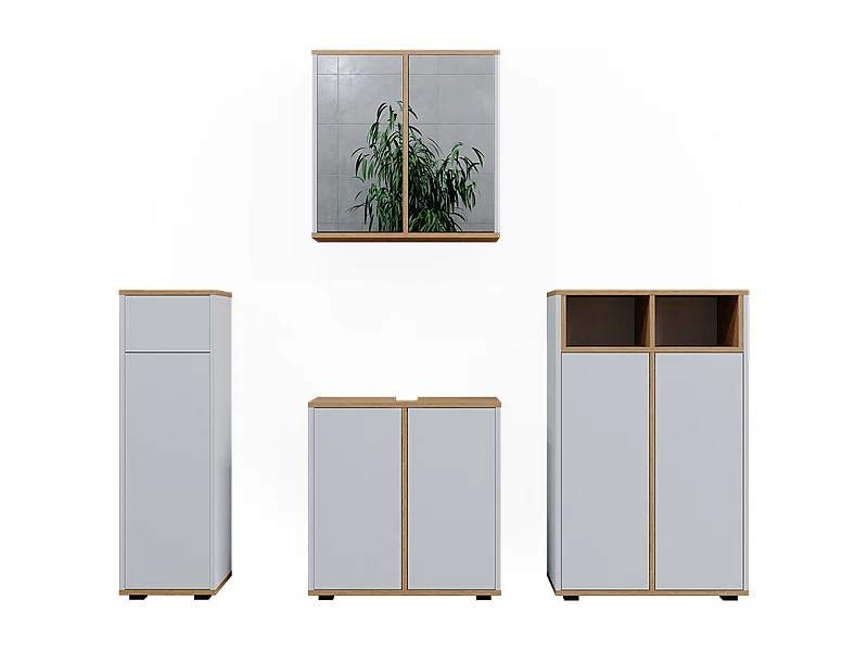 Set mobili bagno bianco/artisan 60x30x62 didi