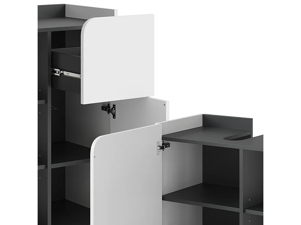 Ensemble de meubles de salle de bain anthracite/blanc 60x35x65 karen