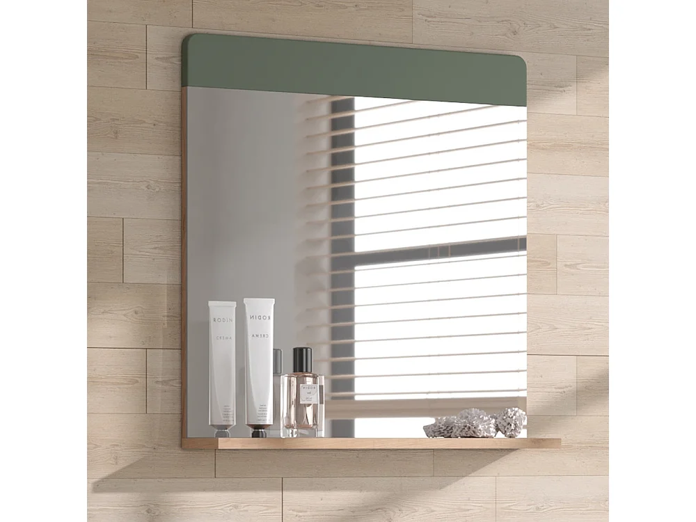 Miroir de salle de bain vert/force de lor chêne 60x12x62 izan