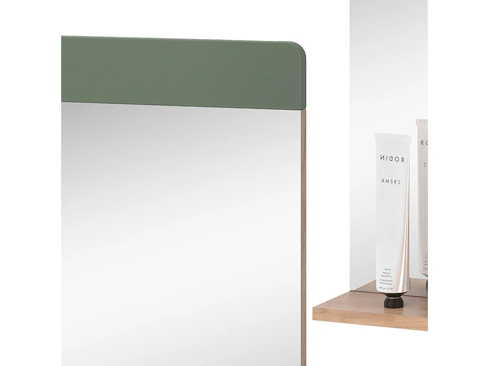 Miroir de salle de bain vert/force de lor chêne 60x12x62 izan