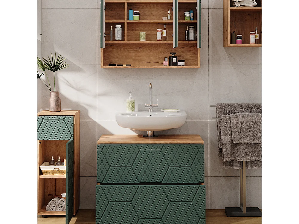 Meubles bain vert/force de lor chêne 80x41x58.6 irma