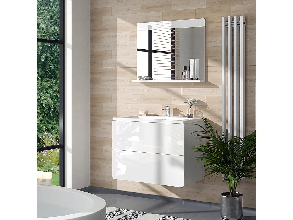Miroir mural blanc 80.1x12x62 izan