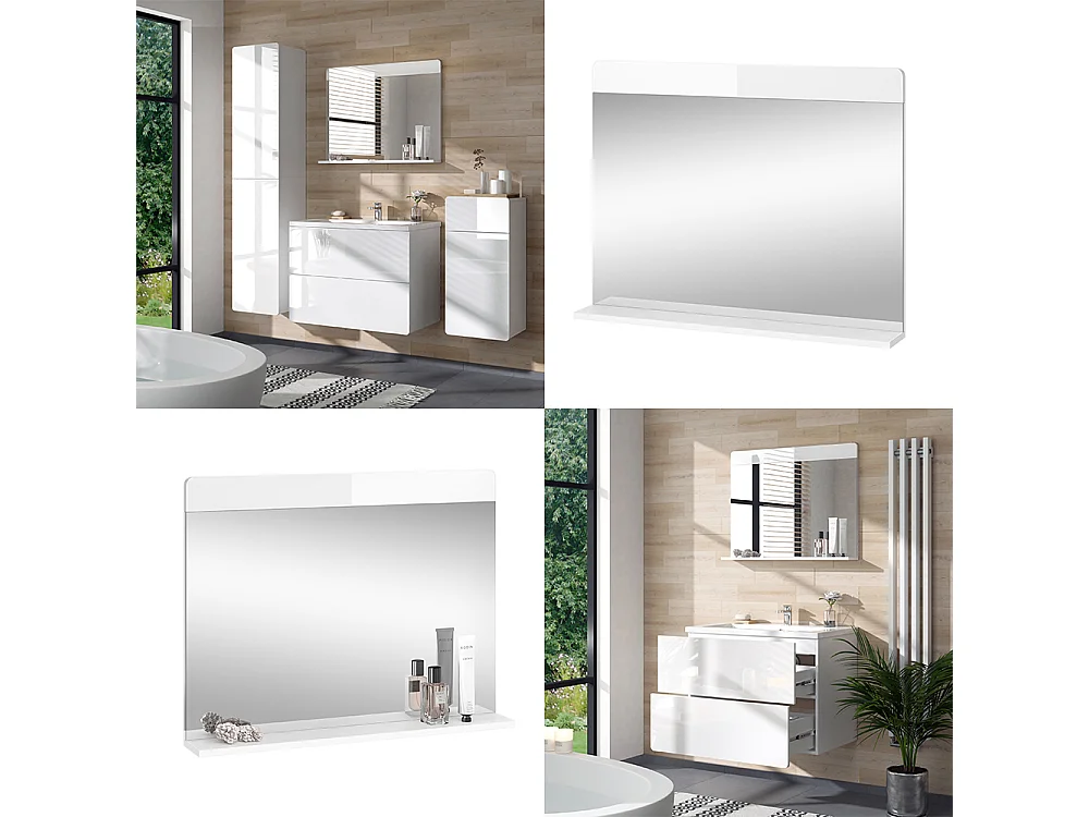 Miroir mural blanc 80.1x12x62 izan