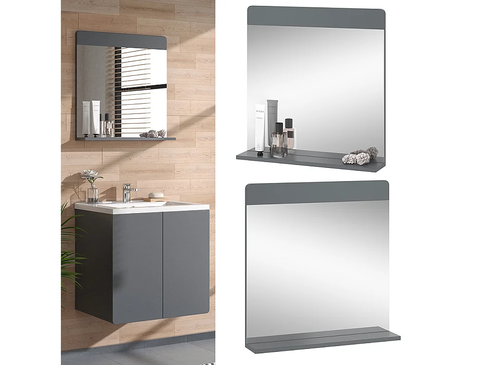 Miroir de salle de bain gris 60x12x62 izan