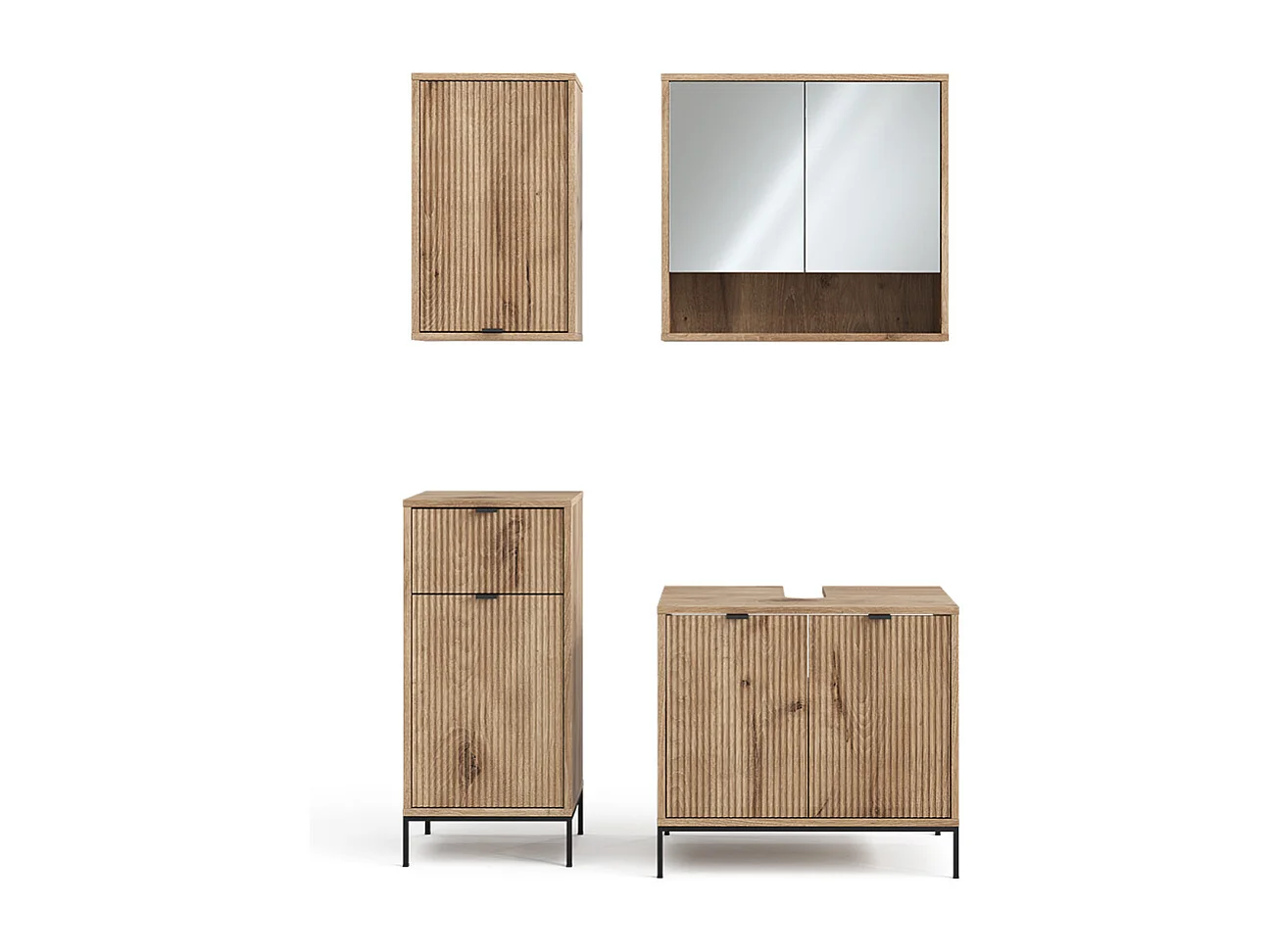 Set di mobili da bagno quercia vichinga 70x45x63 eliza