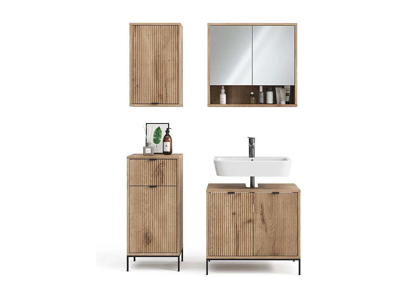 Set di mobili da bagno quercia vichinga 70x45x63 eliza