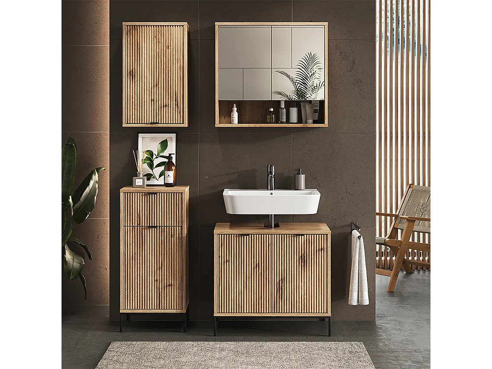 Meubles bain chêne viking 70x45x63 eliza