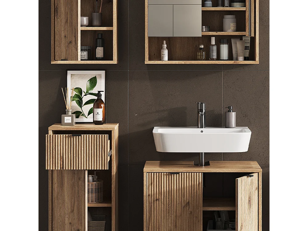 Meubles bain chêne viking 70x45x63 eliza