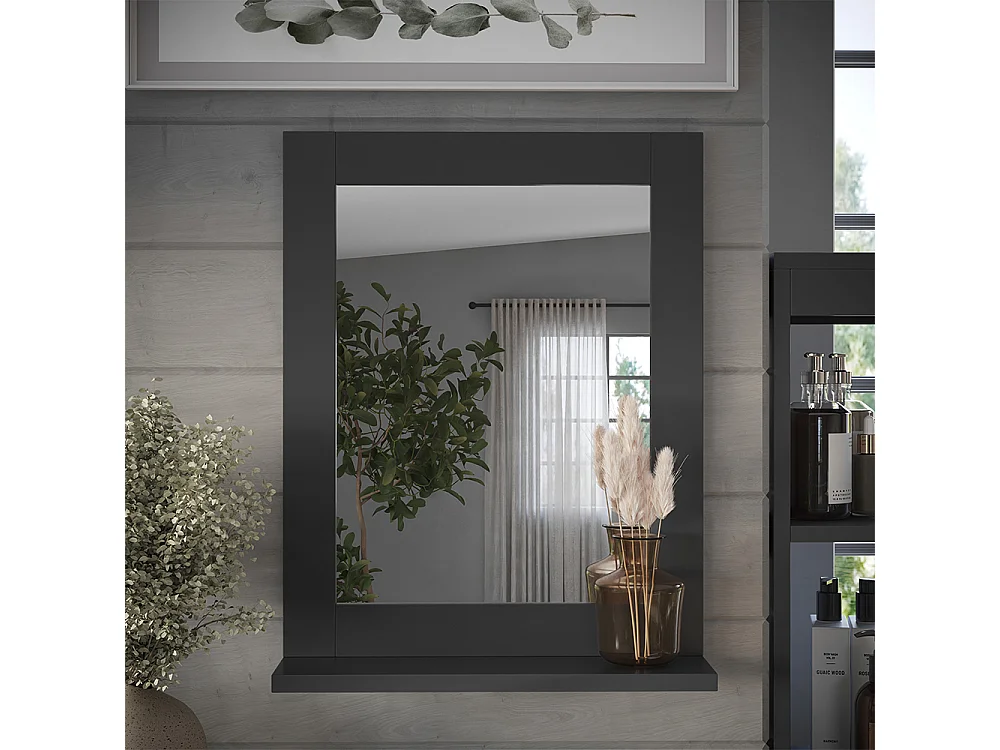 Miroir de salle de bain gris 40x10x50 vilda