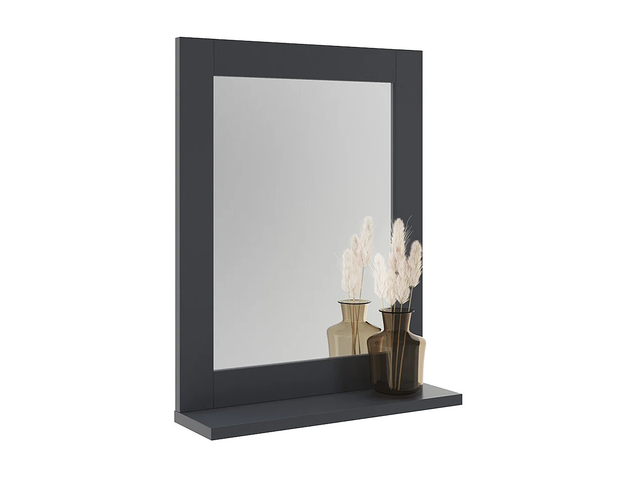 Miroir de salle de bain gris 40x10x50 vilda